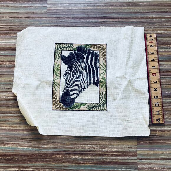 Zebra Safari Completed Cross Stitch Embroidery Pegasus #407-D 7.25x9.25" - Picture 2 of 3